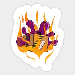 Fred on fire Sticker